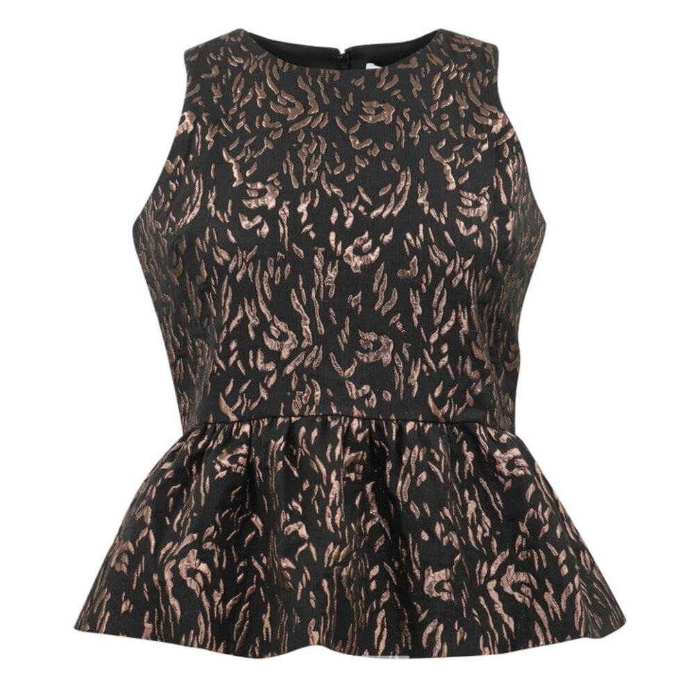 Tanya Taylor Black/Bronze Marsha Top NWT Size 0